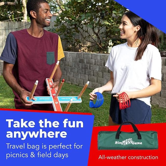 Elite Sportz Ring Toss Games for Kids - Outdoor Yard Game for Adults & Family - Backyard Toys, Outdoor Game, Backyard Games, Lawn Games for Kids Ages 4-8