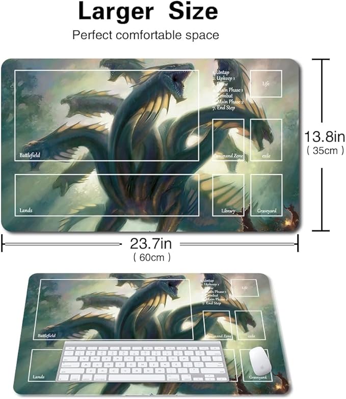 Board Game MTG Playmat Games Size 60X35 cm CCG Compatible for TCG RPG CCG Play mats (PROGENITUS(1)-Zone)