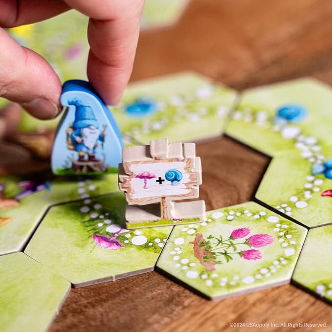 Gnome Hollow Board Game, Thematic Gnome and Garden Tile Laying & Worker Placement Strategy Game for All Ages, Beautiful Art and Game Design by Ammon Anderson, Ages 12+, 2-4 Players, 45+ Min Play Time