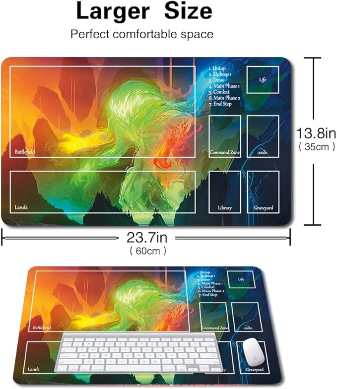 Board Game MTG Playmat Games Size 60X35 cm CCG Compatible for TCG RPG CCG Play mats (OMNATH, LOCUS of Creation-Zone)