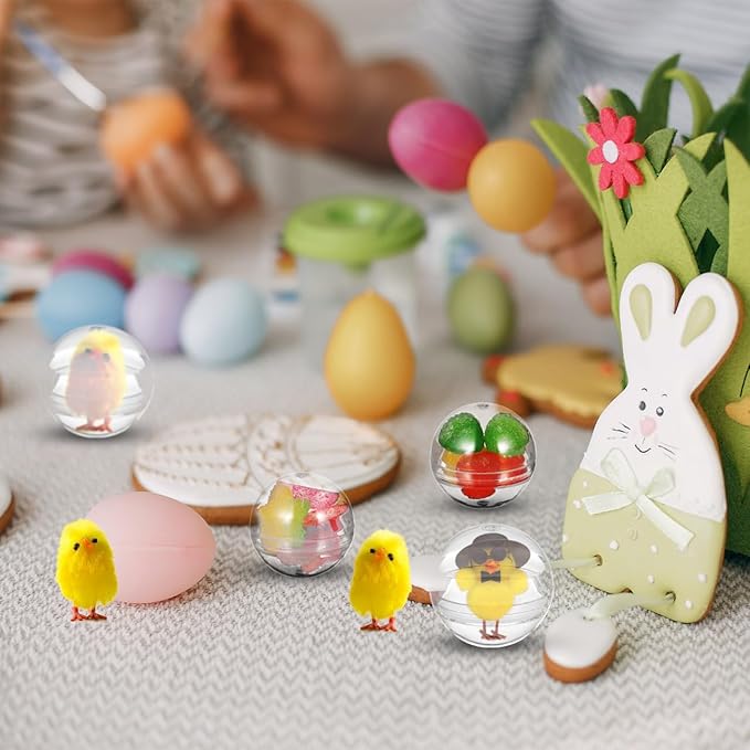 BESPORTBLE 100 Pcs Vending Machine Capsules, Gumball Capsule Small Empty Round Plastic Gumball Machine Containers for Prizes Party Favors (1 Inch)