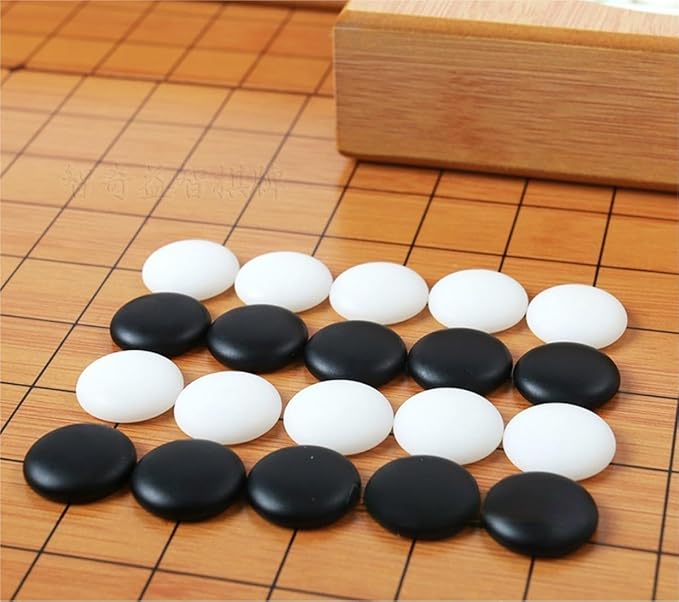 19 x19 Folding Go Bowls and Imitation Jade Go Pieces - Classic Strategy Board Game (Weiqi)