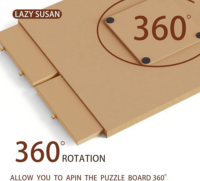 1500 Pieces Puzzle Board with 6 Drawers with Chess Set | 34.8" x 27" Portable Puzzle Table with Cover Mat, Multifunctional Tables for Adults and Kids