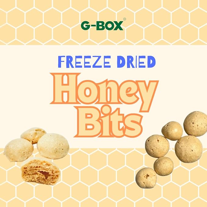 G-BOX Freeze Dried Bit O Honey, 4 OZ, Crunchy Honey & Almond Candy, TikTok Trend Items Featuring Old School Candy Vibes- Perfect for Fans of Freeze Dried Candies, Air-tight Sealed in a Deli Container