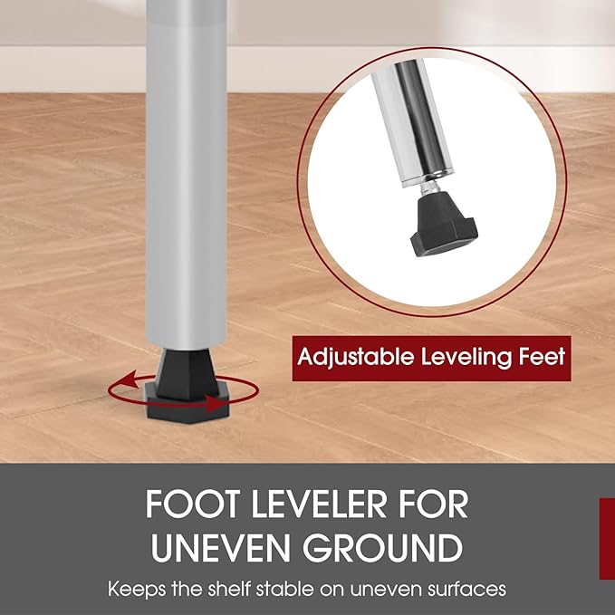 Large Wire Shelving Unit 5-Tier Metal Storage Shelves Heavy Duty Garage Shelving Adjustable Storage Shelf Rack with Leveling Feet for Home Kitchen Garage, 14" Dx23.8 Wx60 H, Chrome