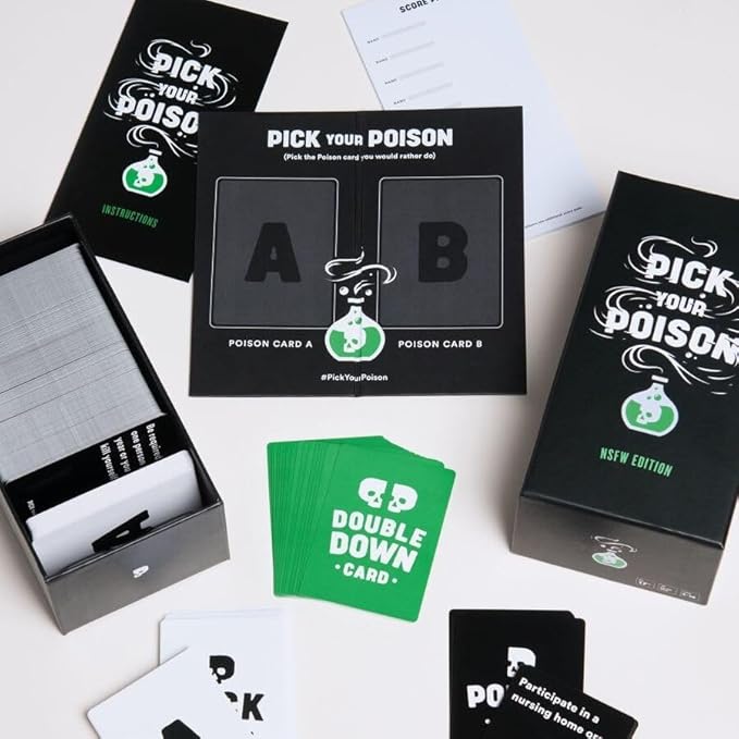 Pick Your Poison After Dark + Expansion Set Party Game - The “What Would You Rather Do?” Adult Card Game for College Students, Fun Parties & Board Games Night with Your Friends
