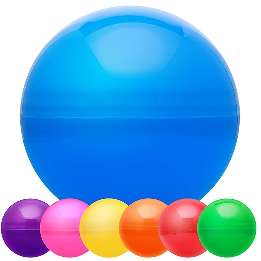 Big Claw Machine Capsules Colored Plastic Sphere Large Party Favor Containers Round 7 pcs 7.9 inch - Jumbo Plastic Christmas Ornaments Extra Large Gift Box Empty Craft Party Supplies Vending Capsules