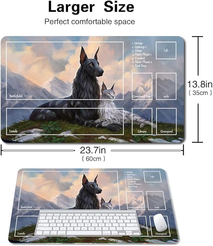 Board Game MTG Playmat Games Size 60X35 cm CCG Compatible for TCG RPG CCG Play mats (RIN and SERI, INSEPARABLE-Zone)