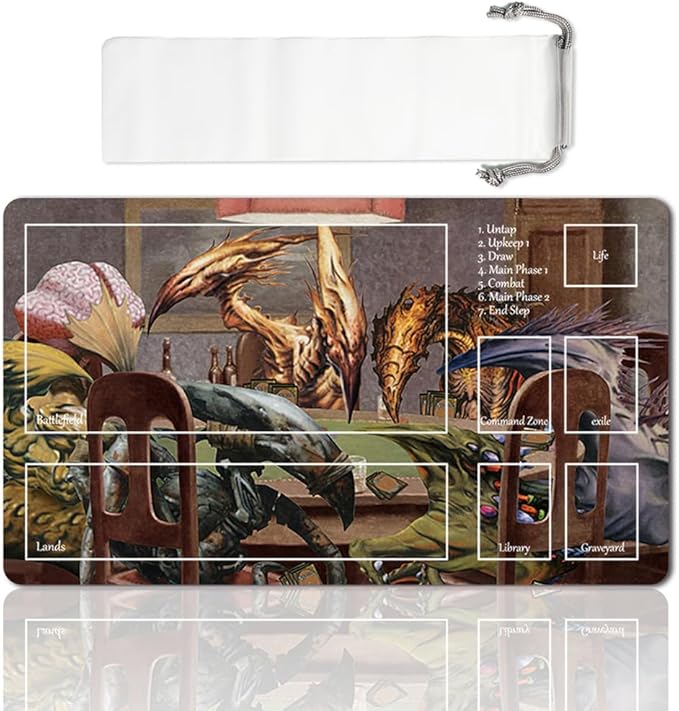 Board Game MTG Playmat Games Size 60X35 cm CCG Compatible for TCG RPG CCG Play mats (SLIVERS-Playing-Poker - (2) - -Zone)