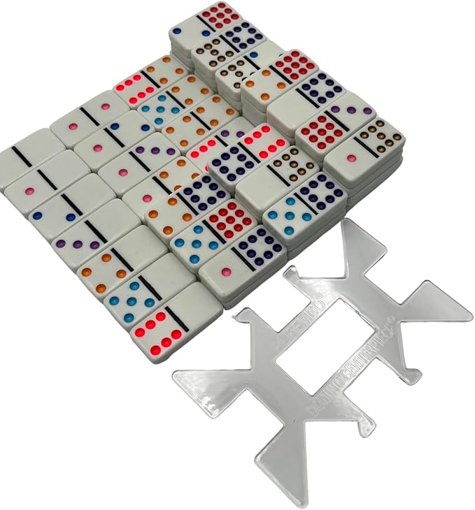 University Games, ChickenFoot Double 9 Color Dot Professional Size Dominoes for 1 to 8 Players Ages 6 and up