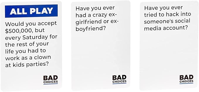 BAD CHOICES Party Game + After Dark Edition Set - Hilarious Adult Card Game for Friends, Fun Parties and Board Games Night with Your Friends