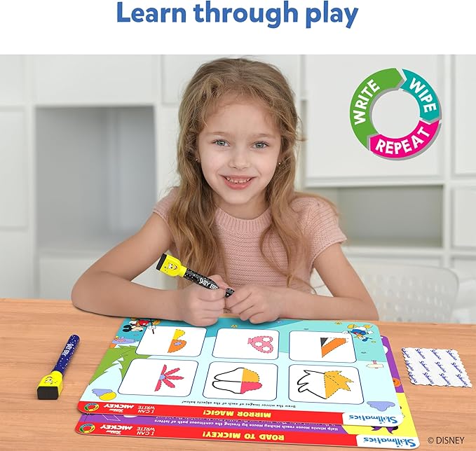 Skillmatics I Can Write Disney Junior Mickey Mouse - Reusable Preschool Learning Activities, Educational Toy and Game, Back to School Supplies, Gifts for Students, Kids, Toddlers Ages 3, 4, 5, 6