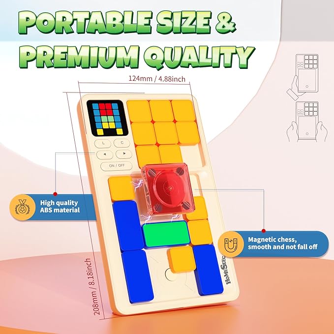 Super Slide Puzzle, Hand Held Travel Games for Kids, Brain Teaser Toys Road Trip Activities for Boys Girls Adults, Birthday Easter Basket Stuffers