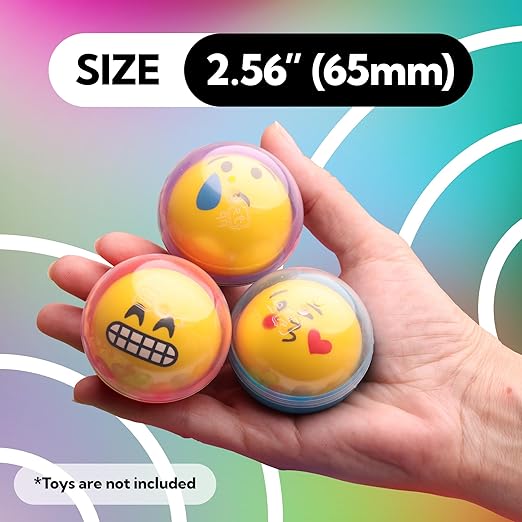 Capsule Vending Machine Translucent Round Capsules Empty 25 pcs 2.6 inch - Gumball Machine Capsules Bulk Claw Machine Refills Easter Basket Stuffers Birthday Gifts Pinata Stuffers DIY Craft Supplies