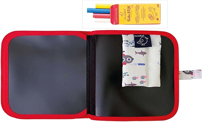 Jaq Jaq Bird Doodle It & Go Erasable Book (Submarine) | Non Toxic Reusable Compact Travel Chalk Doodle & Drawing Book for Kids and Children