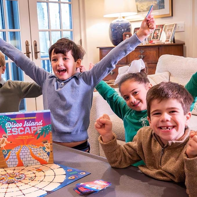 Disco Island Escape Board Game | Race Your Dancing Lemurs Across Lava Streams | Perfect Family Game | 2-4 Players, Ages 8+