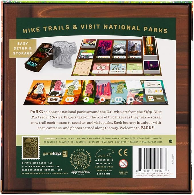 Keymaster Games Parks | Beautiful Strategy Game for Families, Adults, Kids or Solo | Explore Nature and The Outdoors by Hiking The US National Parks on Game Night | 1-5 Players | Ages 10+