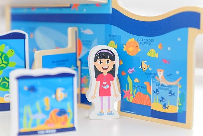 Hello, Aquarium! - ¡Hola, Acuario! | Includes Bilingual Book, Cards, Dry Erase Activity Book, Marker, and More | Interactive Learning Activities Spanish and English Educational Resources for Kids 3+