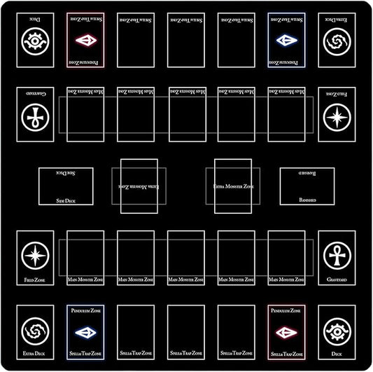 Card Rubber Mat - 2 Player, Square playmat for Gamer 60x60cm/23.6x23.6inch