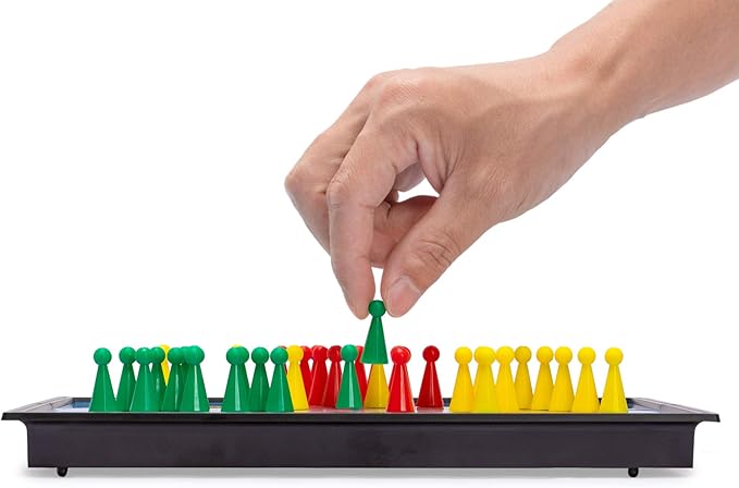 Yellow Mountain Imports Magnetic Chinese Checkers Halma Travel Set, 9.8 Inches - Folding, Portable Board Game Set