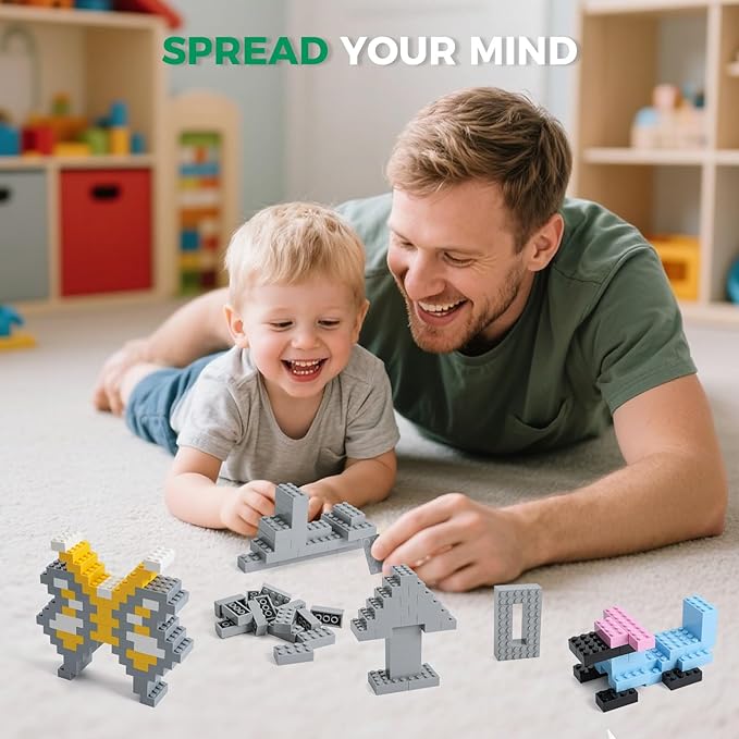 500 Piece Classic Building Bricks and 1 Gray Baseplate, 2x4 Bricks Bulk Creative Building Toys, Blocks Bulk for Kids Ages 6+, Light Gray