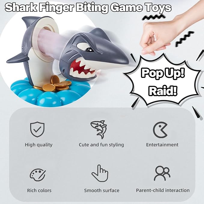 Shark Finger Biting Game Toy,Pop Up Pirate Game Stress Relief Toys,Prank Family Board Games for Kids Ages 4 and Up Birthday for Kids Boy Girl
