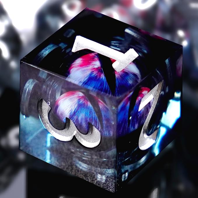 Sharp Edge Dice Set,Liquid Core Dragon Eye Dice for DND RPG Role Playing Table Games