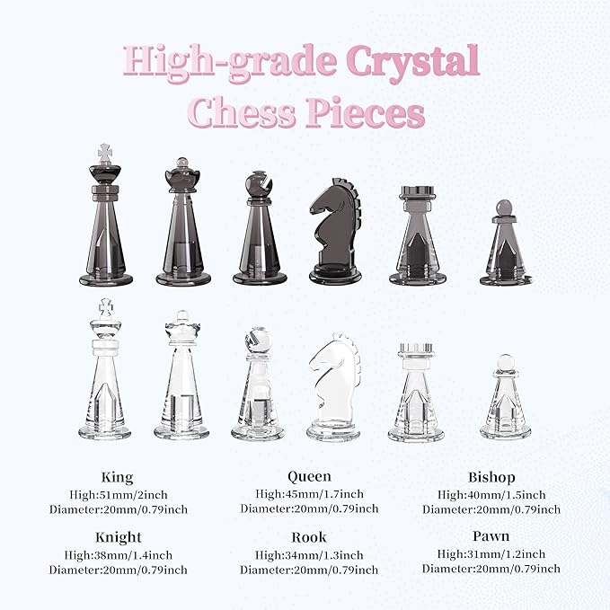 Electronic Chess Set, Board Game, Computer Chess Game, Chess Set Board Game, Electronic Chess Set Game, Chess Sets Games Lovers, for Beginners Great Partner (Pink)