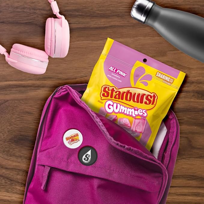 STARBURST Gummies All Pink Gummy Candy, Sharing Size, 9 oz Bag (Pack of 8)