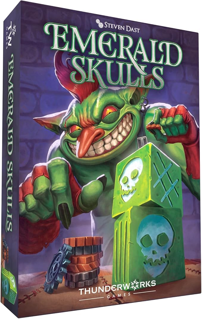 Emerald Skulls | Dice Game with Real-time Betting | Push Your Luck Strategy Board Game | Fast Action Casino-style Group Play | Family Game for 1-6 Players, Ages 14+, 30-45 Minutes