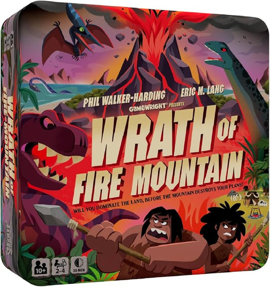 Gamewright - Wrath of Fire Mountain - Board Game - Will You Dominate The Land, Before The Mountain Destroys Your Plans? Age 10+, 2-4 Players