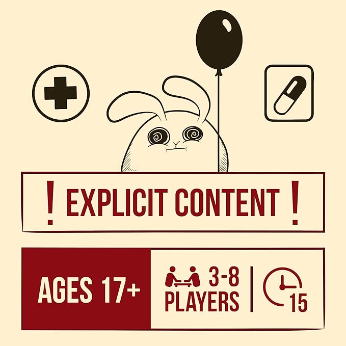 Exploding Kittens Horrible Therapist: Extra Horrible Edition 3-8 Players - Ages 17+ - 15 Minutes to Play - Comic Building Card Game - Ideal for Party, Family Game Night - White