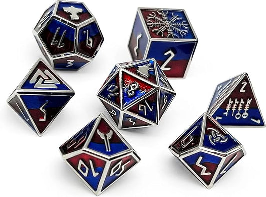 Norse Foundry Fenrir Norse Series: 7-Piece Metal Dice Set for RPG, DND, Pathfinder - Premium Craftsmanship, Stylish Design and Family Fun, for Gamers