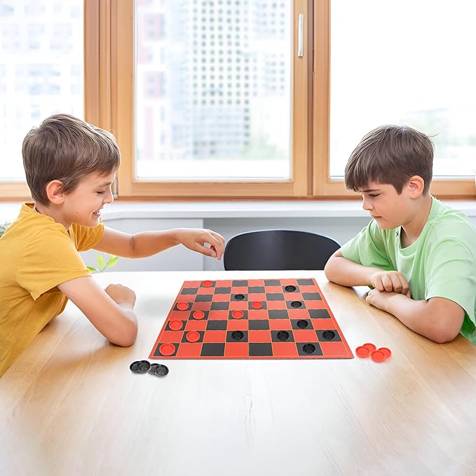 HI-Q Checkers & Tic-Tac-Toe Board Game for Kids: Unleash The Fun with Interlocking Pieces & Foldable Design