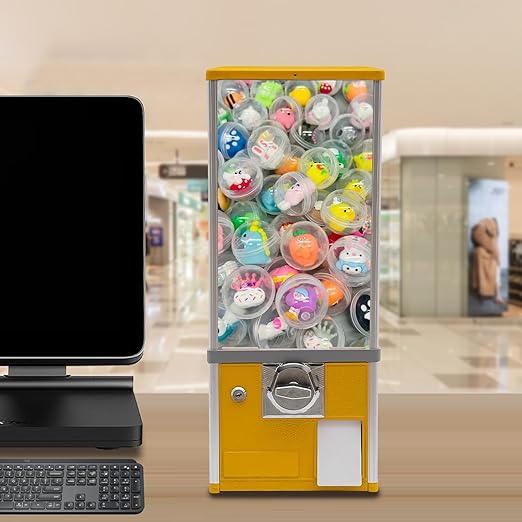 Vending Machine, Candy Vending Machine for Game Stores And Retail Stores, Capsule Vending Machine Commercial Vending Machine for 1.1.06-1.77 In of Capsule Toys or Candies 10.24*10.24*25.2 in (Yellow)