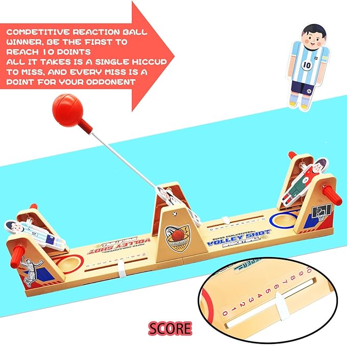 VolleyShot Game Toys, 2 Player Tabletop Board Games, for Family Game Night & Parties, for Kids & Adults, Toys for Ages 6-14+, Beige