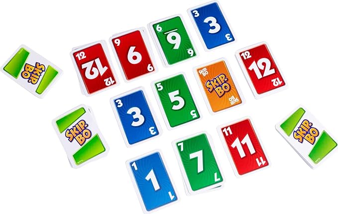 Mattel Games Skip Bo Card Game in Decorative Tin with 162 Cards, Sequencing Family Game for 2 to 6 Players, Kids Gift for Ages 7 Years & Older (Amazon Exclusive)