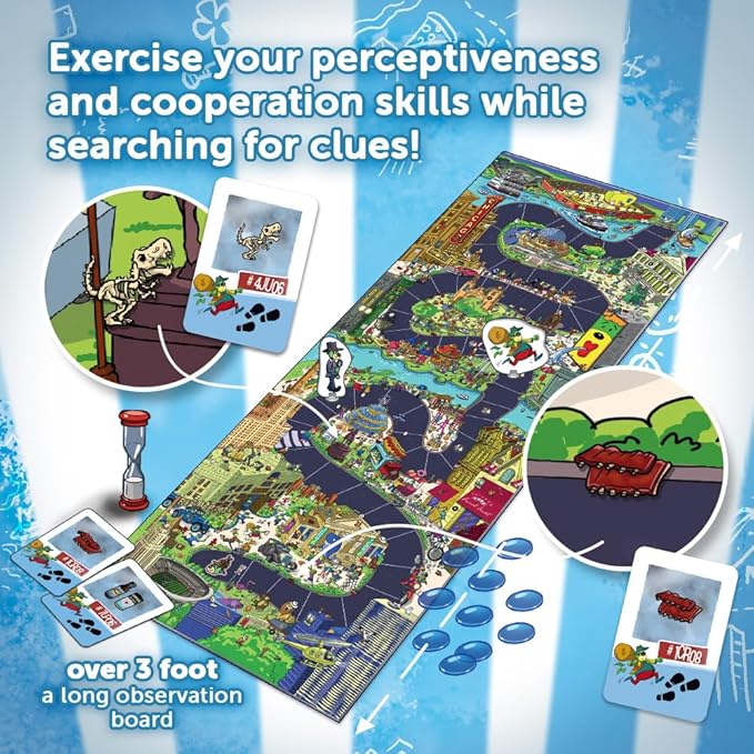 Trefl Spy Guy Chicago Detective Board Game, Chicago Symbols, Searching for Evidence and Catching Criminals, Large Board with a City, Family Game for Adults and Children from 5 Years Old