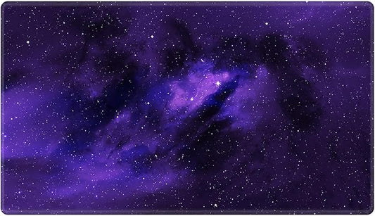Card Playmat 24" x 14" Game Mat for MTG/TCG Cards, Trading Card Game Stitched Play Mats Original Duel Mat Gaming Competition Pad Board Games Card Binder, Galaxy Purple Mana