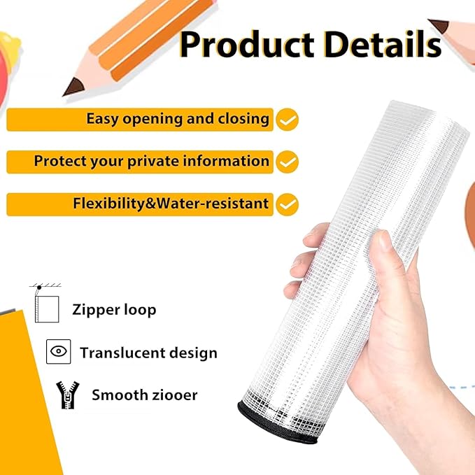 24pcs A4 Mesh Zipper Pouch File Bags, 12pcs Large A3 and 12pcs Letter A4,Black Reusable Zipper Bags for Organizing Storage, Waterproof Puzzle Bag, Board Game Storage and School Office Supplies