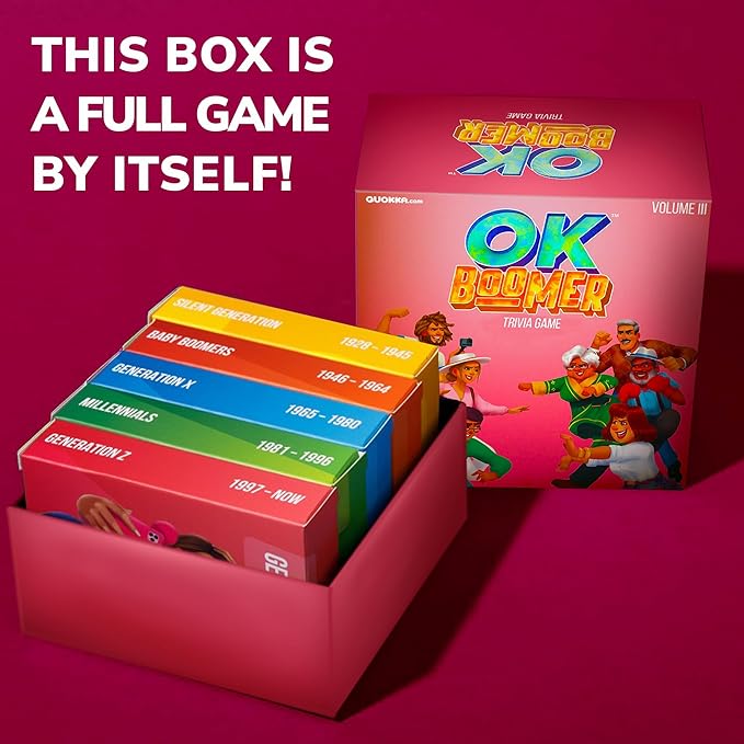 QUOKKA OK Boomer Family Game - Volume III - Board Games for Family Night - Trivia Card Games for Adults & Family Volume III - Fun Party Millennials vs Boomers Game for All Ages 12+