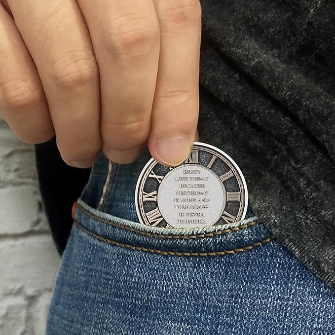 Memento Mori Coin Momento Mori Coin Skull Coin Stoic Gifts Memento Mori Calendar Living Memento Mori Amor Fati Coin (Twilight Raven Skeleton)