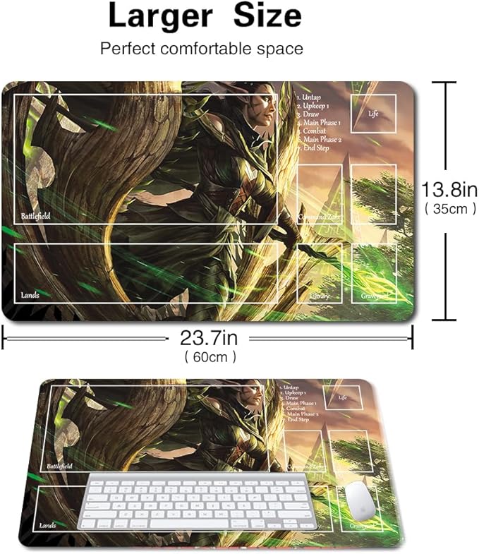 Board Game MTG Playmat Games Size 60X35 cm CCG Compatible for TCG RPG CCG Play mats (Nissa, Voice of ZENDIKAR-Zone)