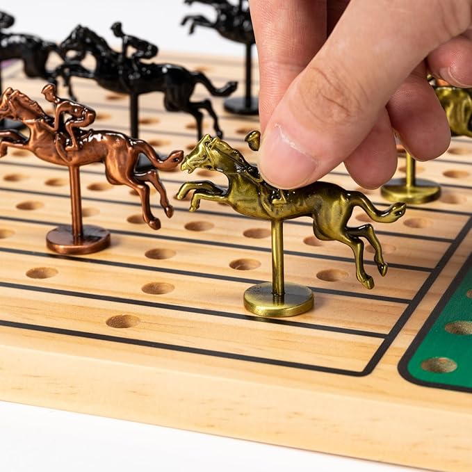 Metal Horse for Horse Racing Board Game, 5 Colors Chips, Gold×4, Rose Gold×4, Black×3