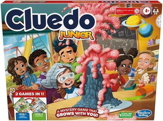 Clue Junior Game - 2-Sided Gameboard, 2 Games in 1, Mystery for Younger Kids, Board Games