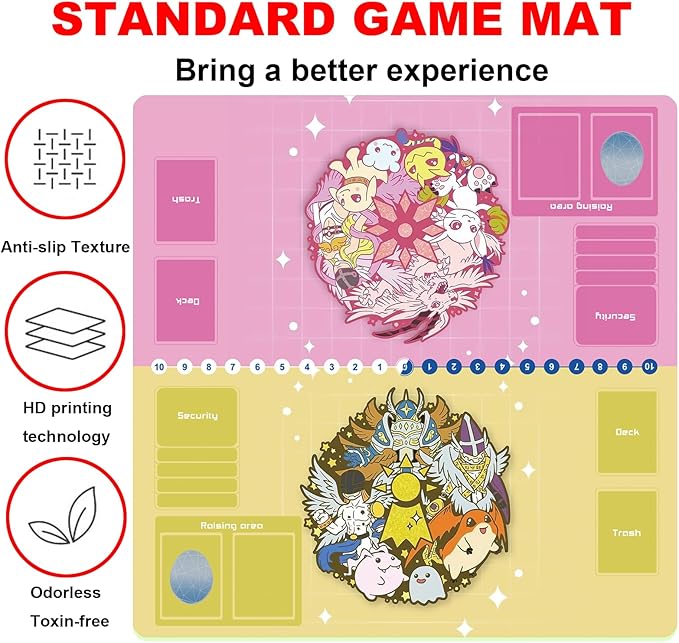 DTCG playmat 2 Player Duel Mat Gaming Competition Pad Mat Card Binder Deck 60 * 60CM 23.6x23.6in