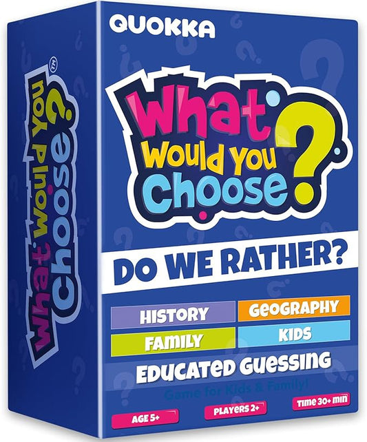 QUOKKA Board Game for 8-12 Year Olds - 4 Set - Family Card Game for Kids Ages 6-8 - What Would You Choose - Do Family Rather? - Pick Your Answer - Get to Know Your Families