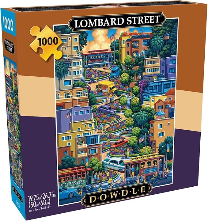 Buffalo Games - Eric Dowdle - Lombard Street - 1000 Piece Jigsaw Puzzle for Adults - Challenging Puzzle Perfect for Game Nights - Finished Size is 26.75 x 19.75