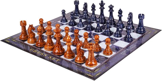 18.5" Large Chess Set for Adults with Zinc Alloy Heavy Chess Pieces Portable Folding Chess Board Travel Chess Set Board Game Gift – Staunton Chess Pieces
