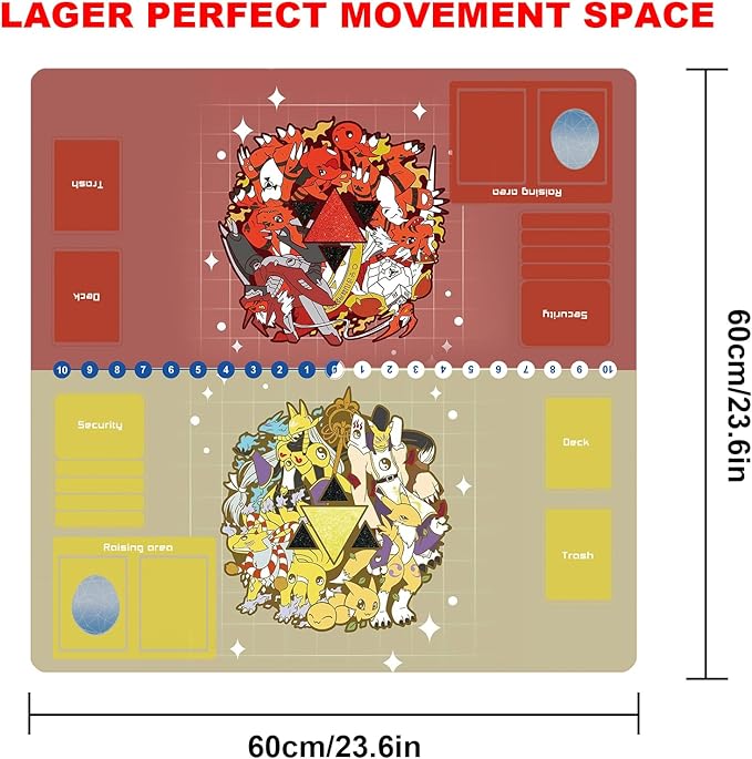 DTCG playmat 2 Player Duel Mat Gaming Competition Pad Mat Card Binder Deck 60 * 60CM 23.6x23.6in